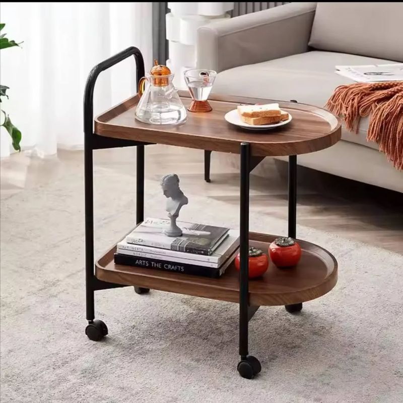 Compact Coffee Table with Wheels