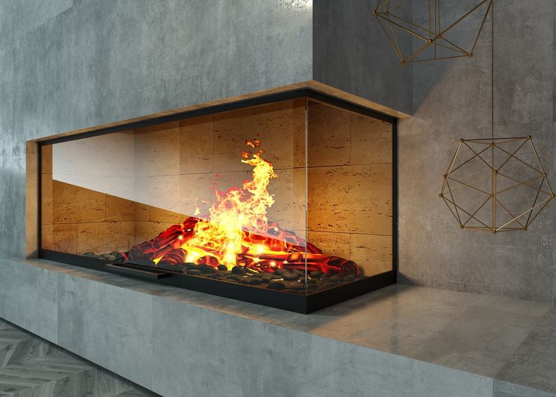 Contemporary Glass Fireplace