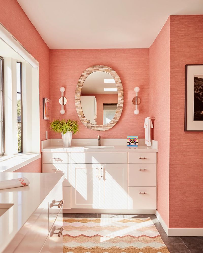 Coral Pink Bathroom