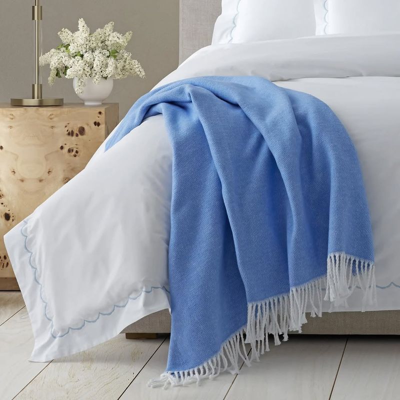 Cornflower Blue Throw Blanket