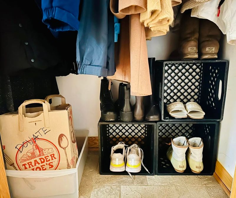 DIY Crate Shoe Rack