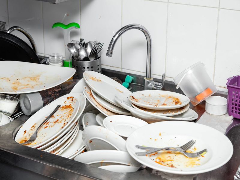 Dirty Dishes Piled Up