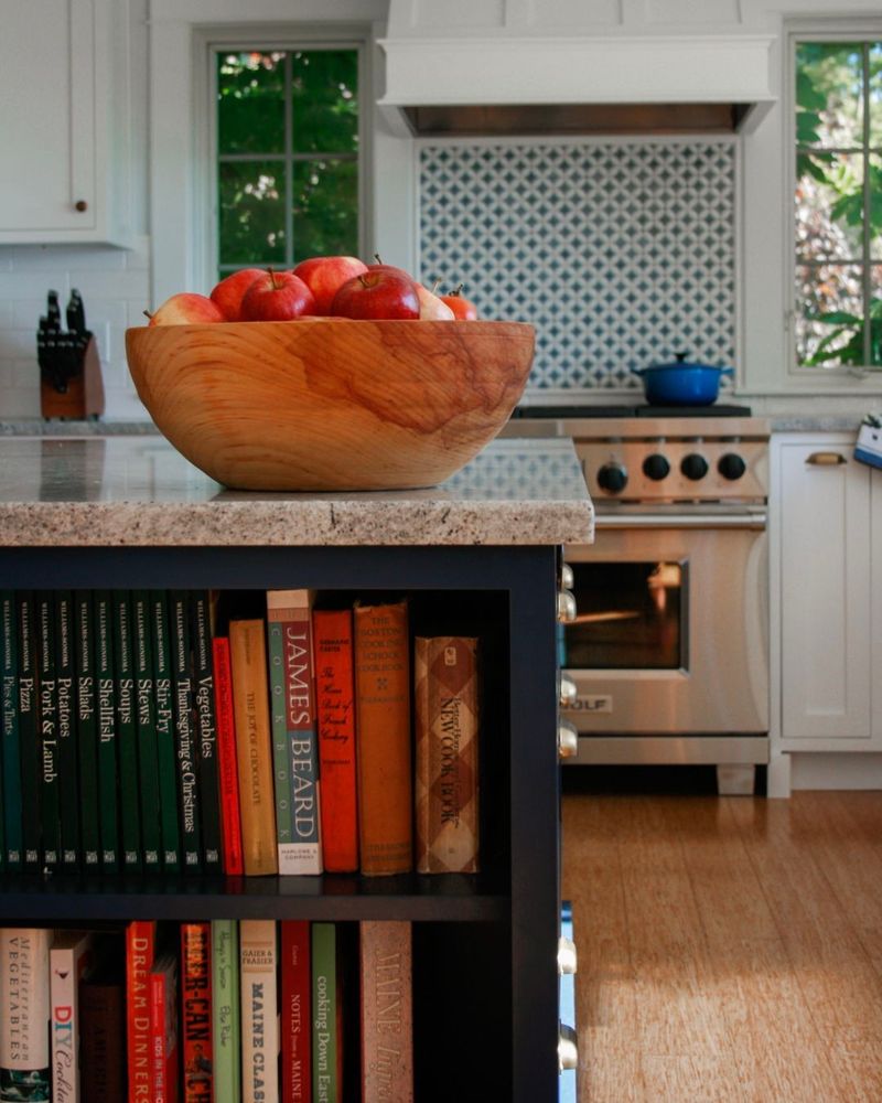 Dual-Purpose Island with Bookshelves