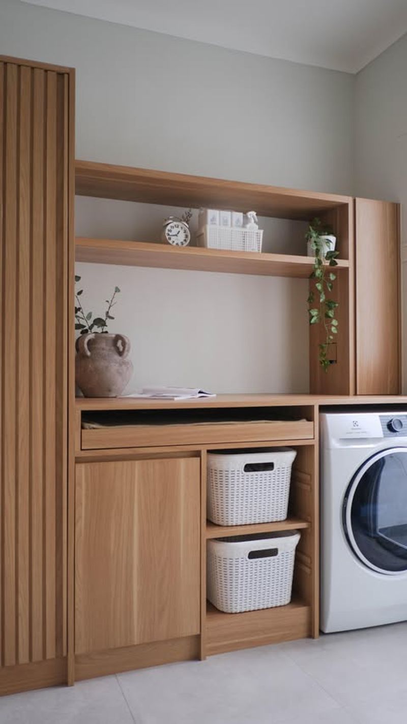 Earthy Laundry Room with Functional Charm