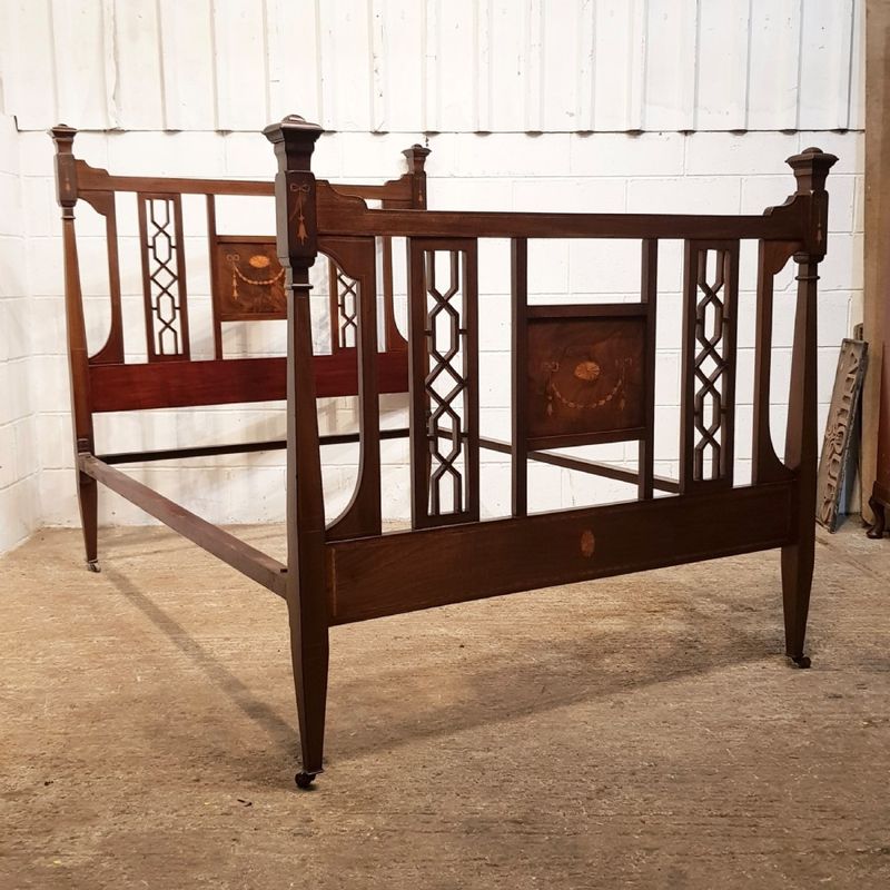 Edwardian Inlaid Bed Frame