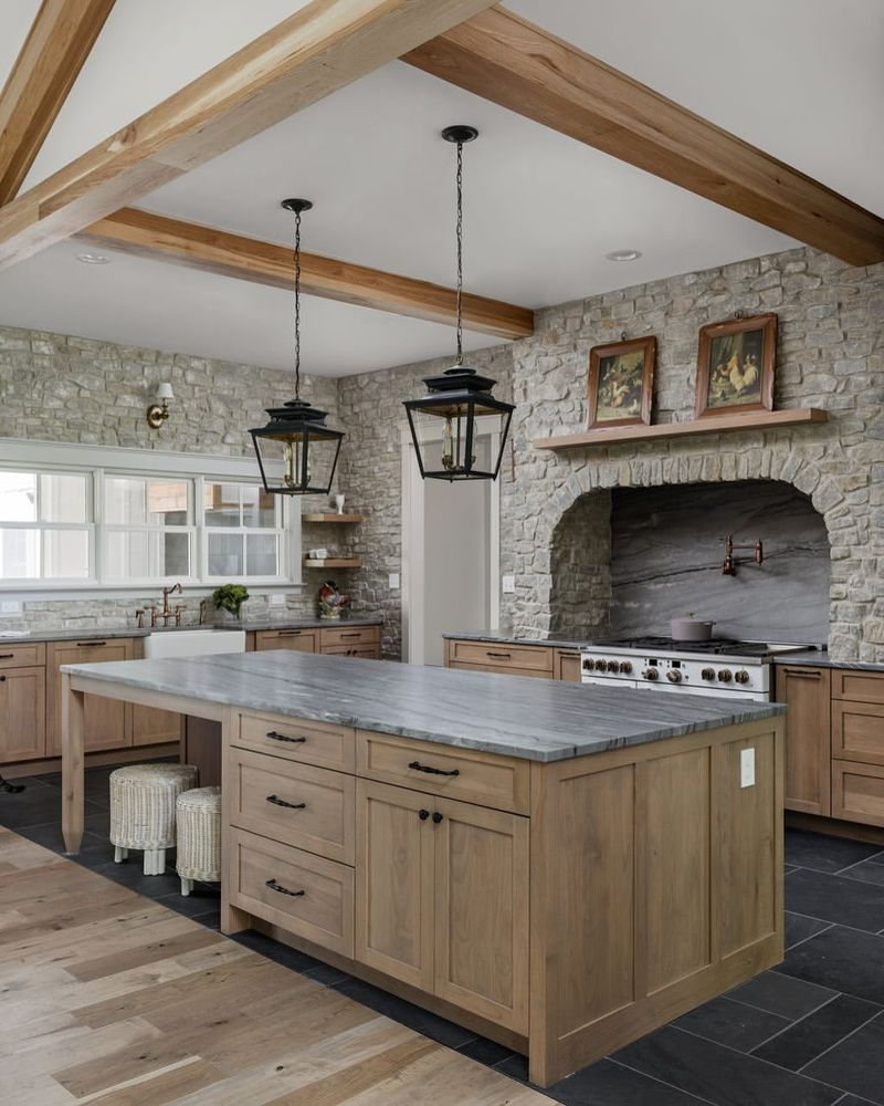 Farmhouse Kitchen with Wooden Accents