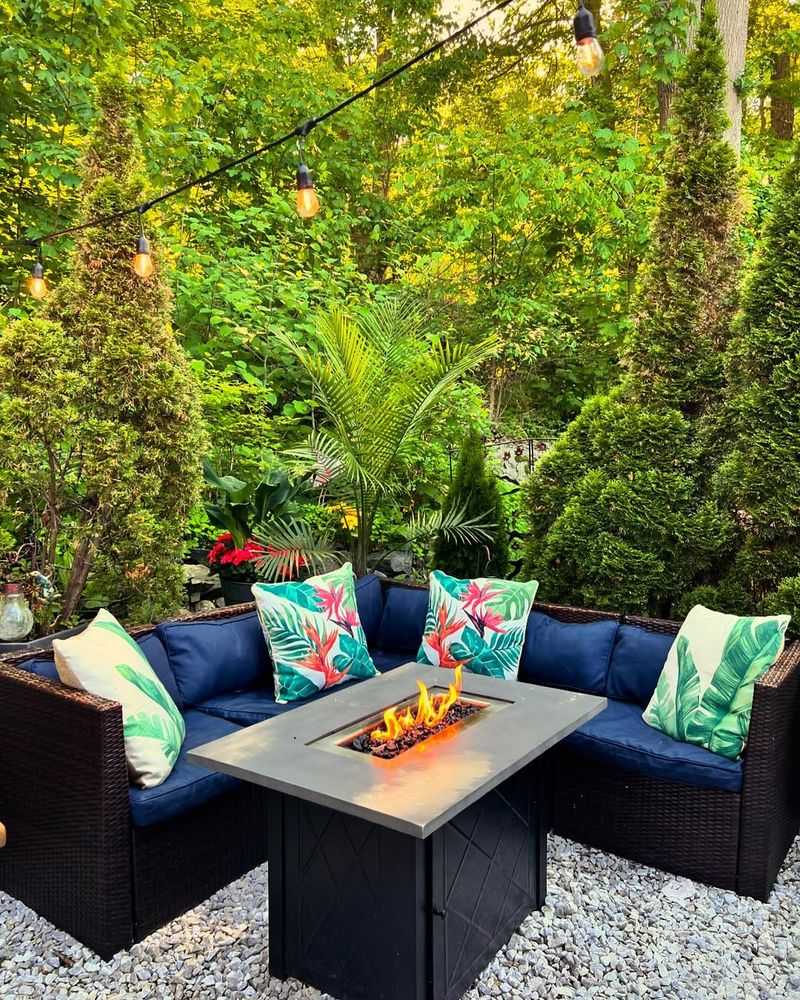 Fiery Outdoor Entertaining Area