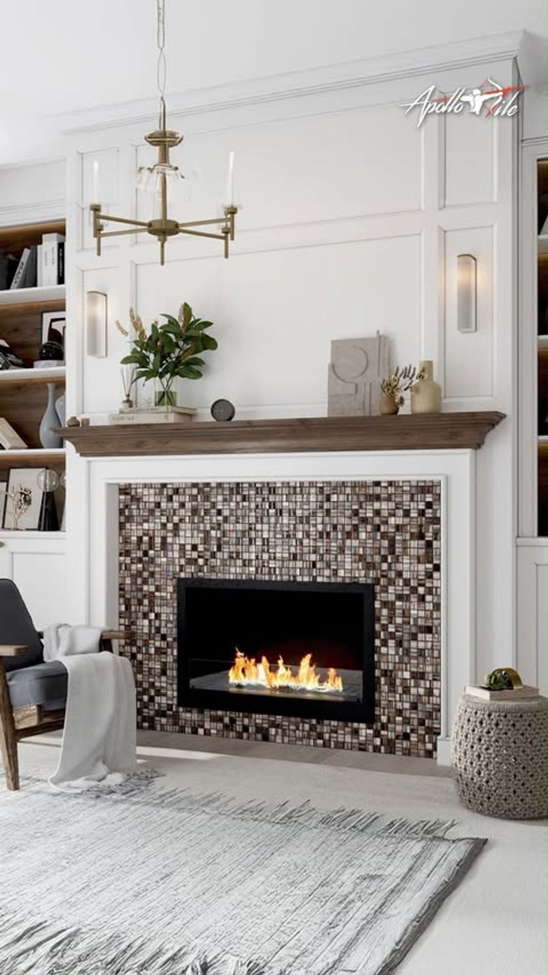 Fireplace with Mosaic Tiles