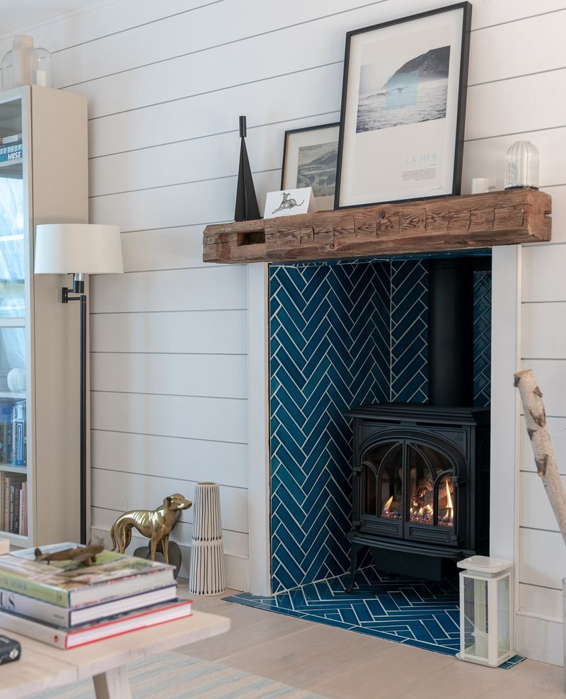 Fireplace with Tile Hearth