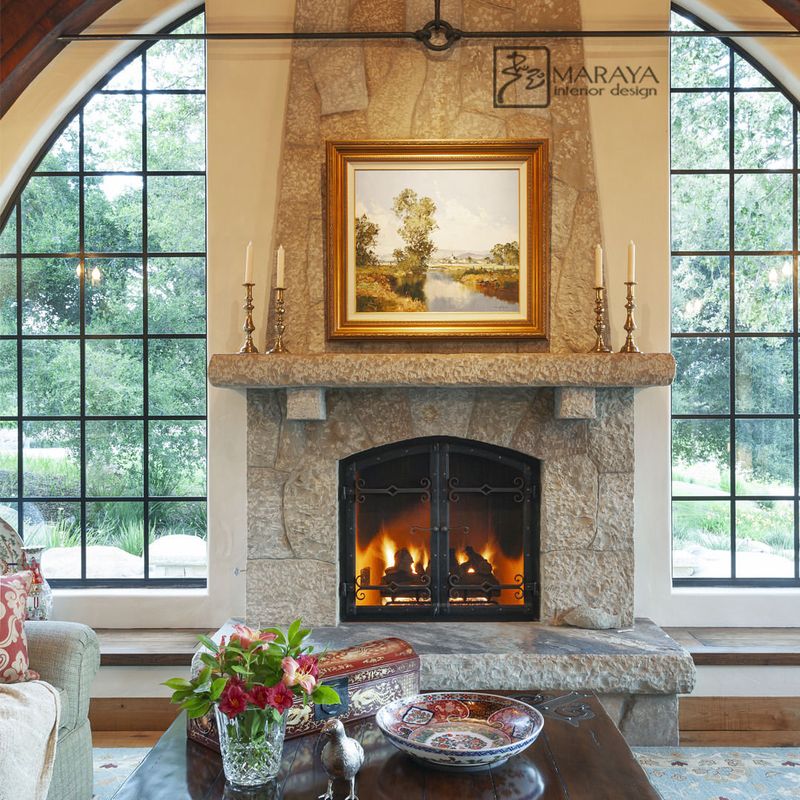 Fireplace with Wrought Iron Decor