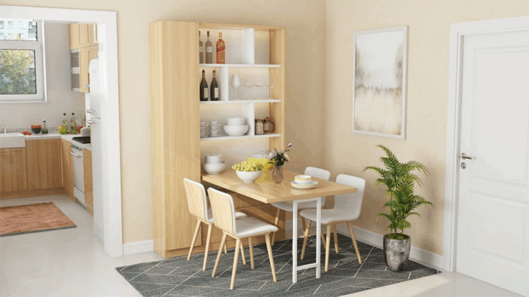 Fold down wall kitchen table