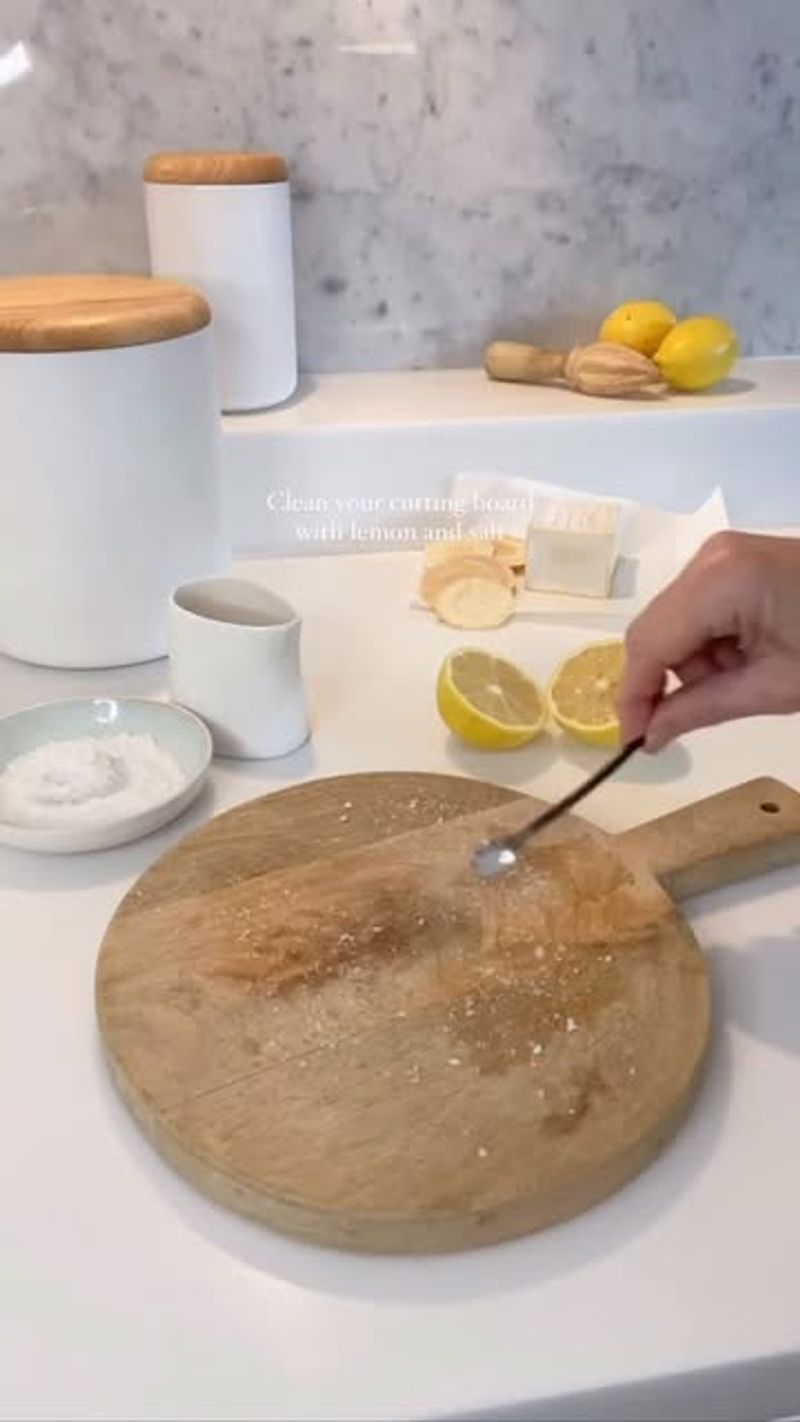 Lemon and Salt for Cutting Boards