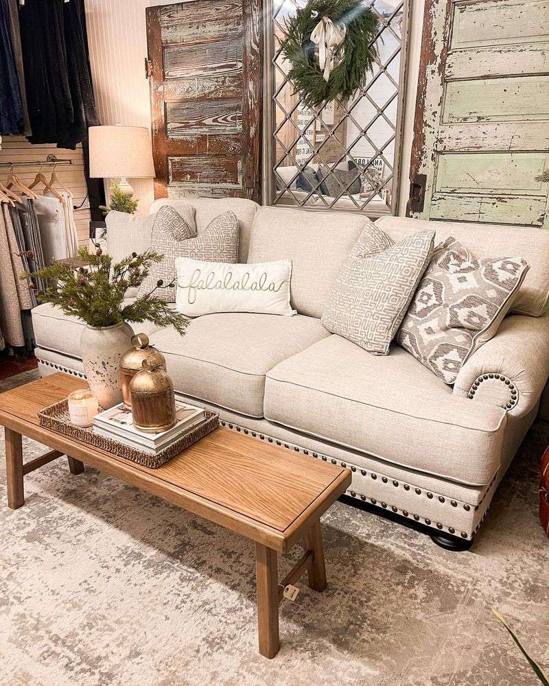 Linen-Colored Sofa