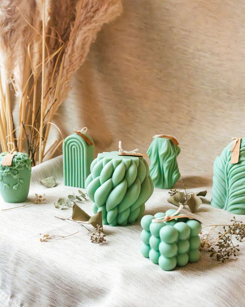 Mint Green Candles