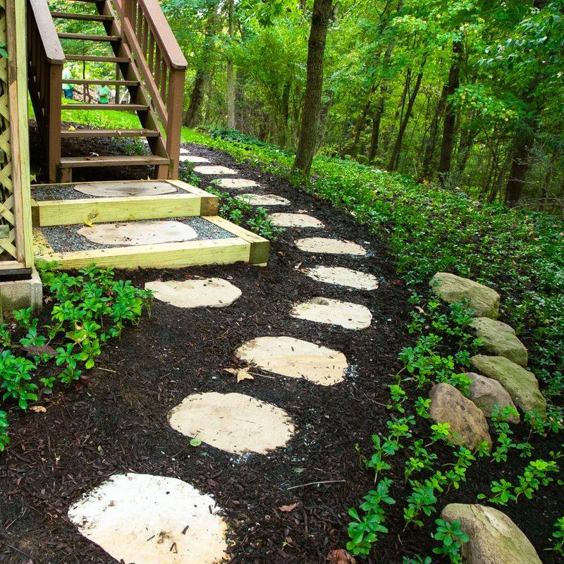 Stepping Stone Path with Ground Cover