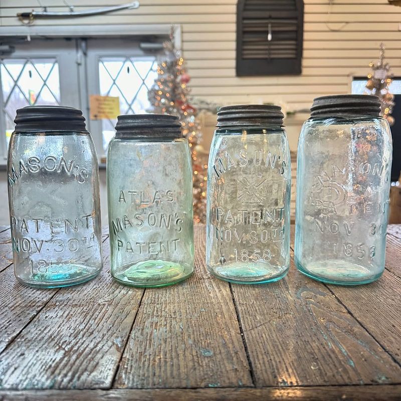 Old Blue Mason Jars