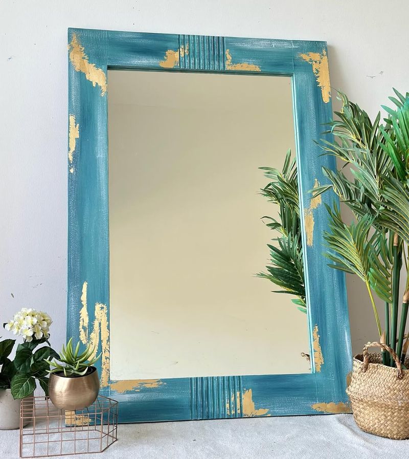 Peacock Blue Mirror Frame