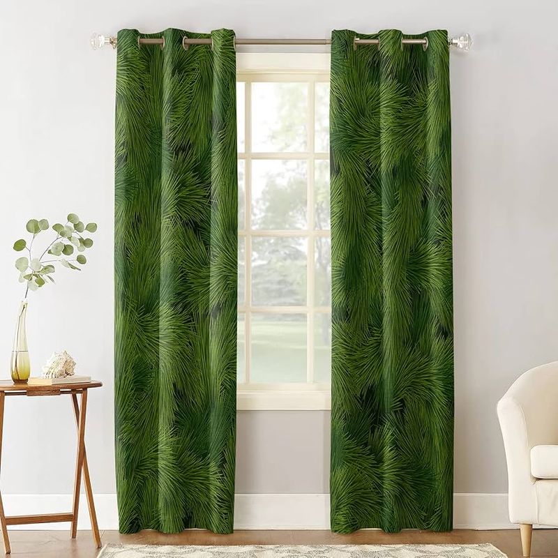 Pine Needle Green Curtains