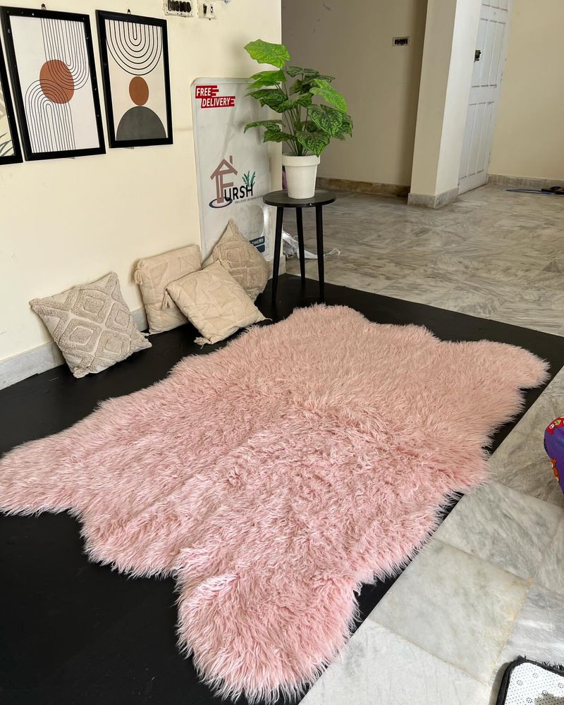 Pink Faux Fur Rug