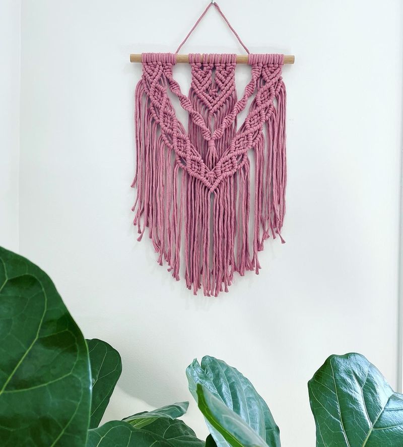 Pink Macrame Wall Art