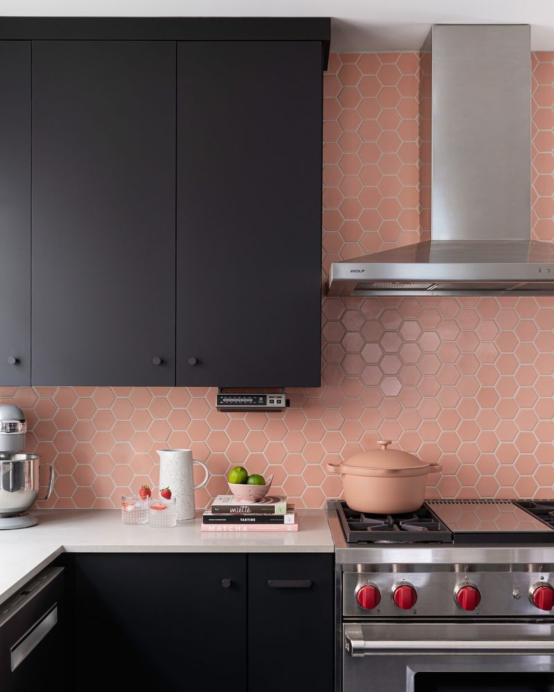 Pink Tile Backsplash