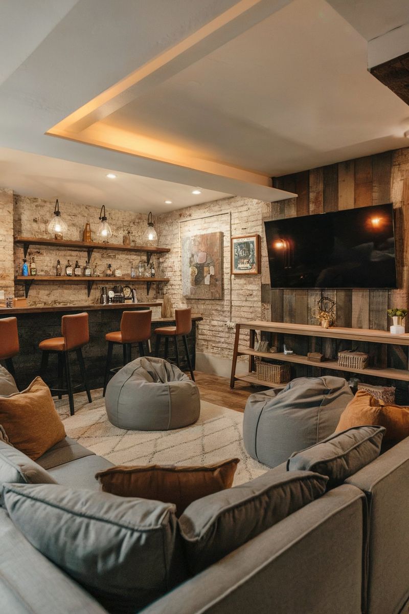 Rustic Basement with Cozy Atmosphere