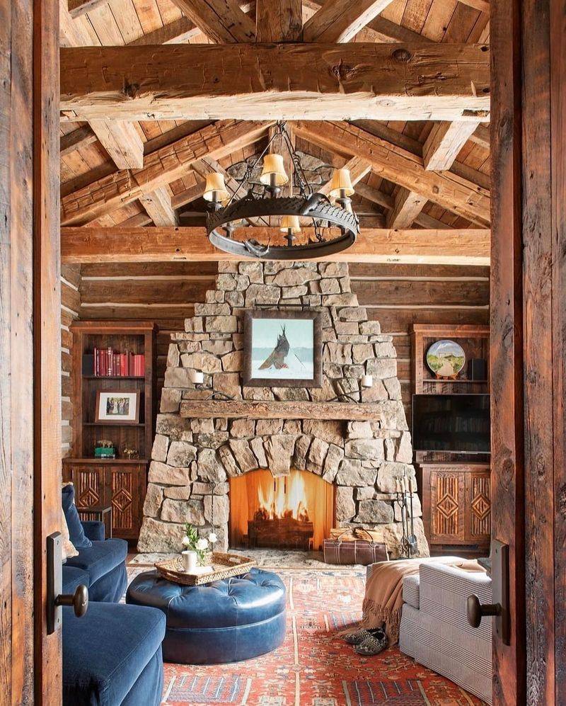 Rustic Stone Hearth