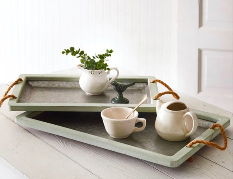 Sage Green Decorative Trays