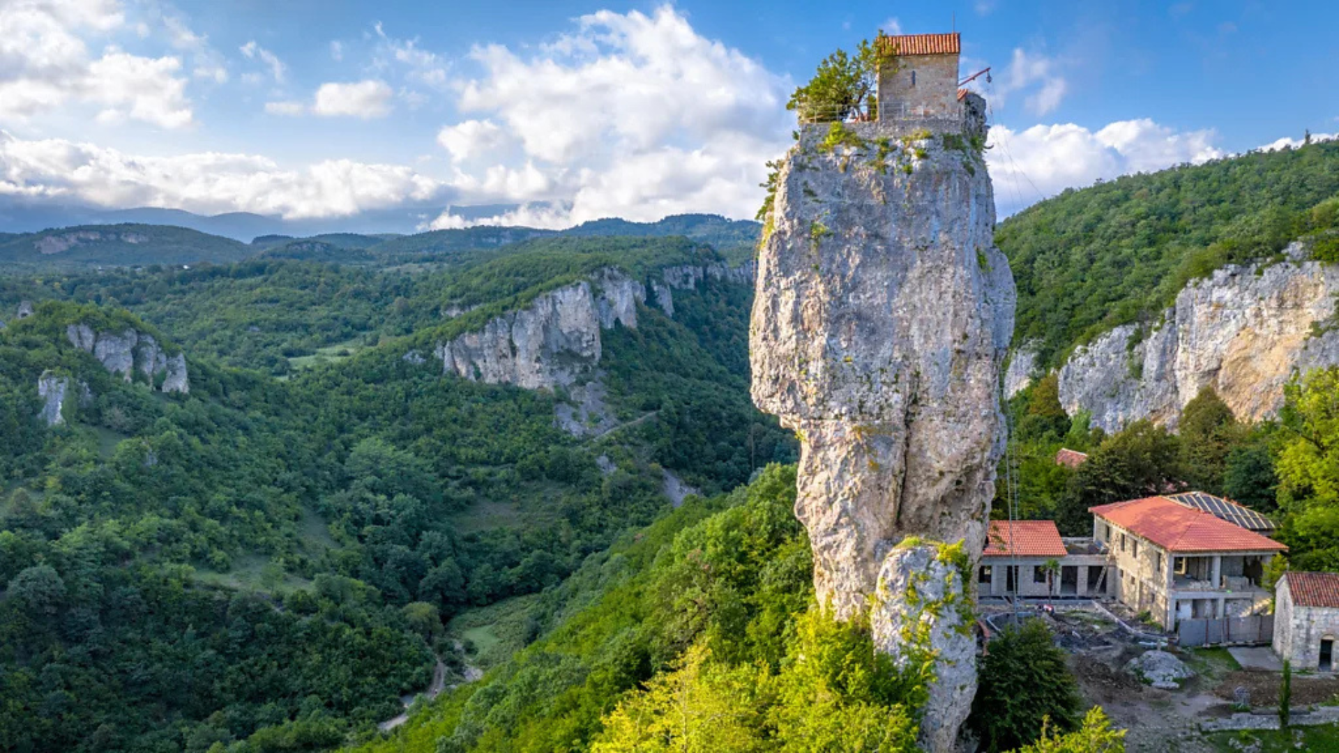 katskhi pillar monastery on top of the mounatin