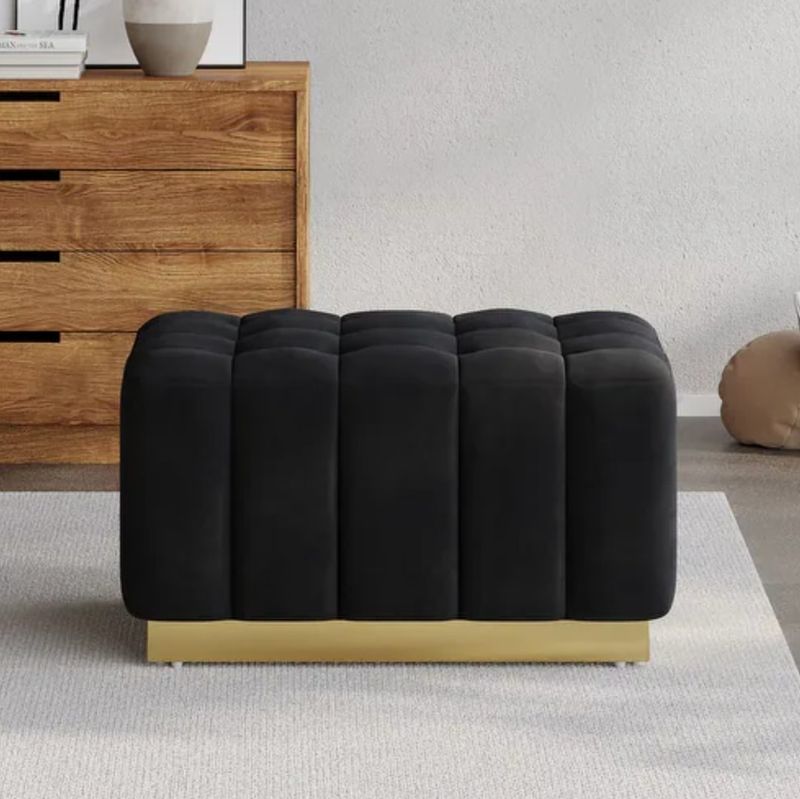 Velvet Ottoman