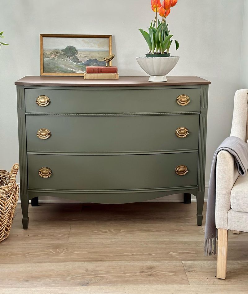 Vintage Dark Green Dresser