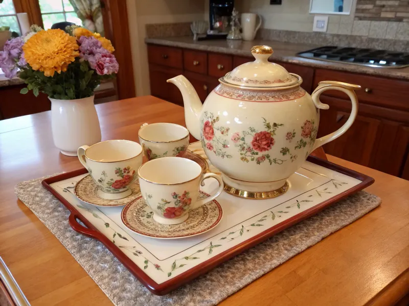 Vintage Teapot Display