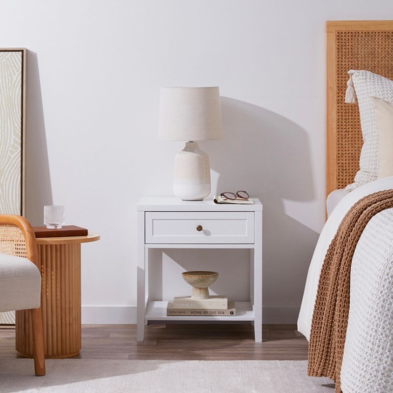 White Bedside Table