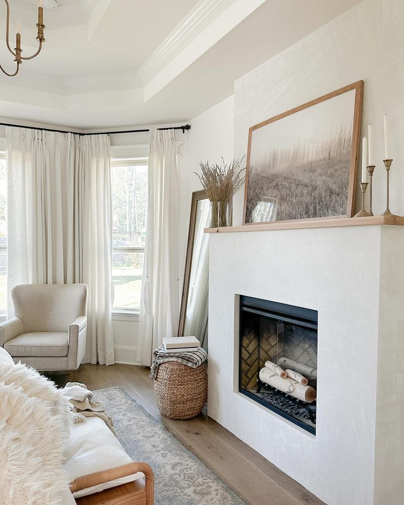 White Fireplace Mantel