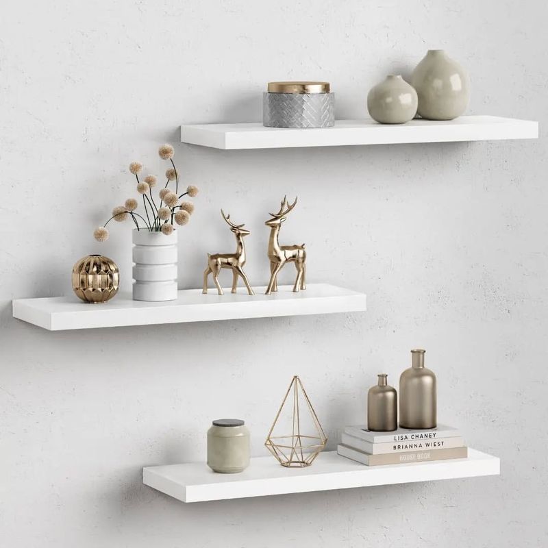 White Floating Shelves