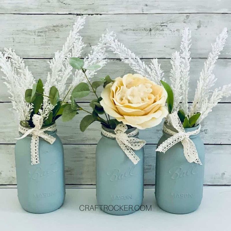 Floral Mason Jar Vases