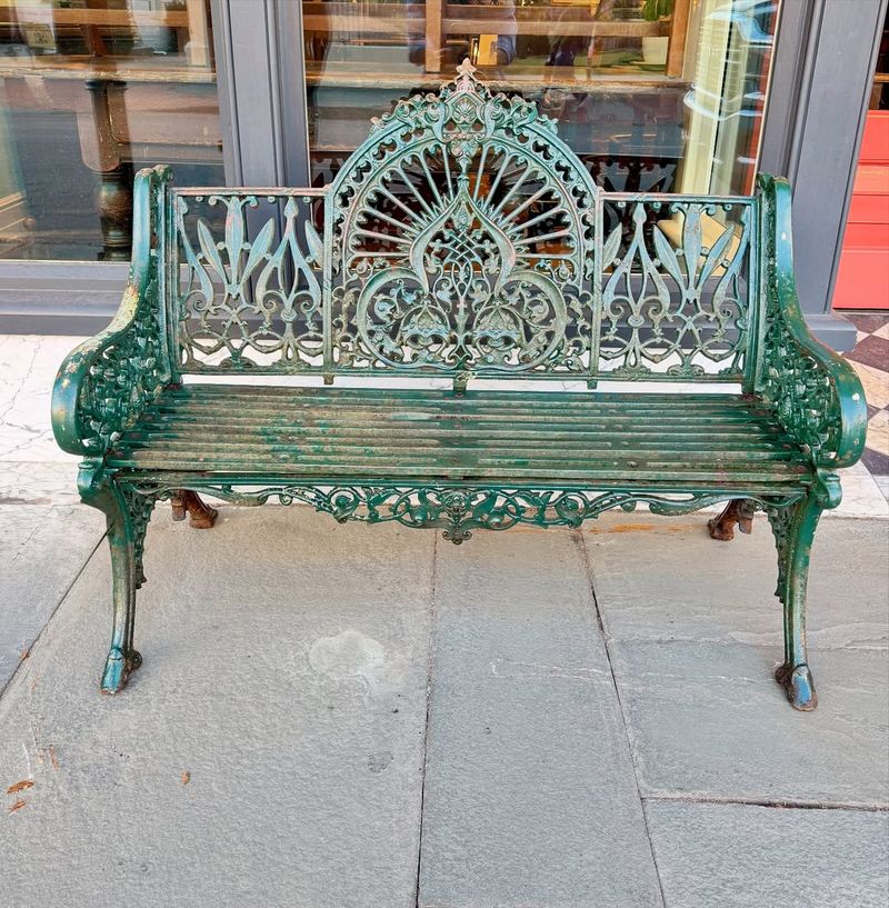Antique Iron Bench