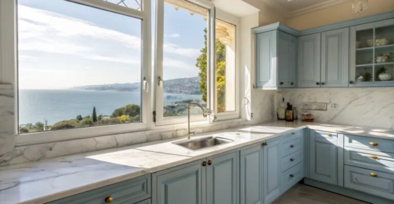 33 Sun-Faded Blue Farmhouse Kitchens That Exude Coastal Calm