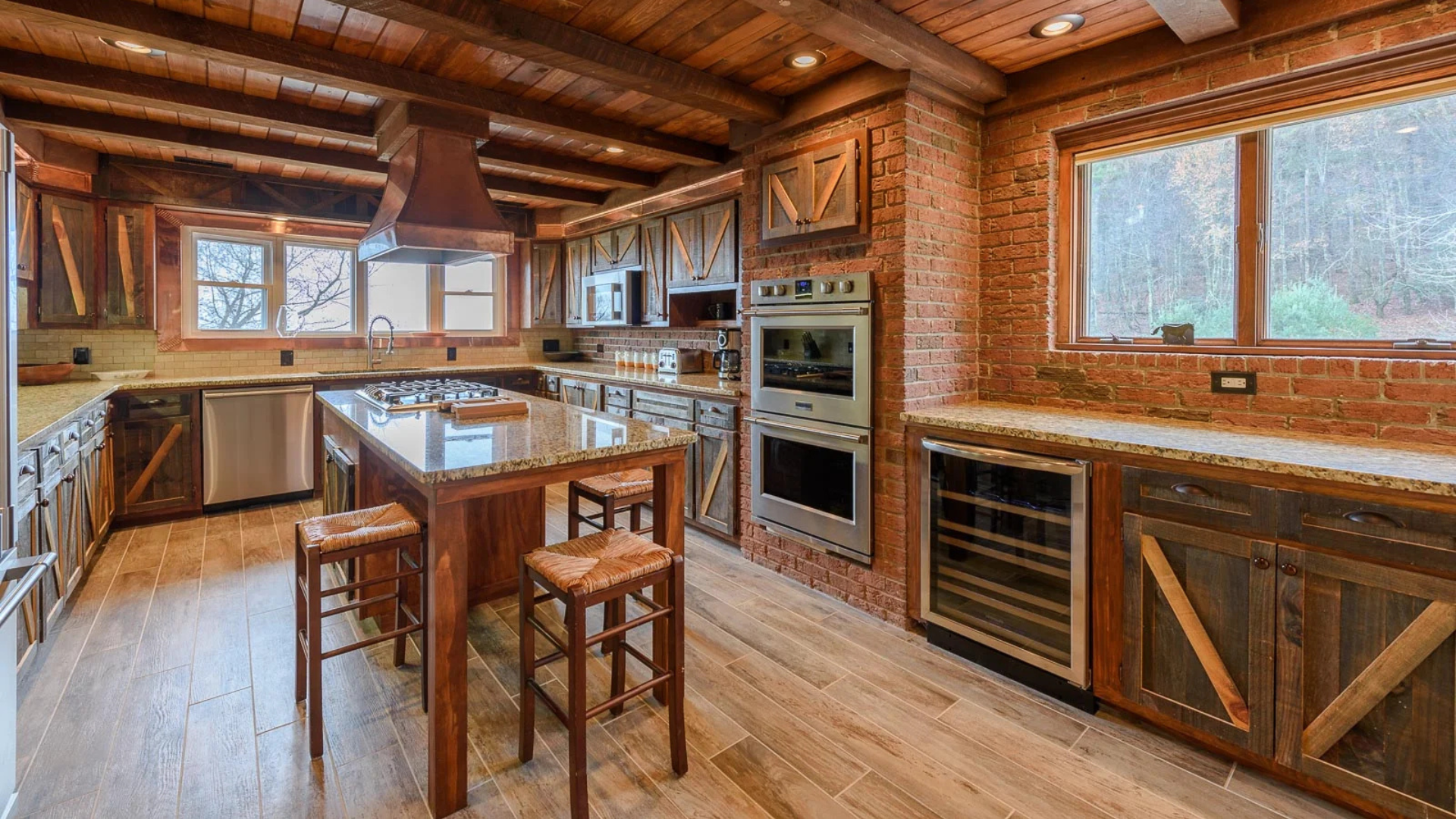 appalachian cabin comfort wooden americana-inspired kitchen