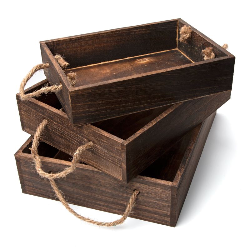 Rustic Barn Wood Storage Bins