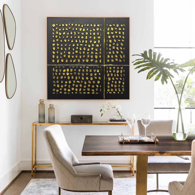 Black Wall Art with Gold or White Frames for Contrast