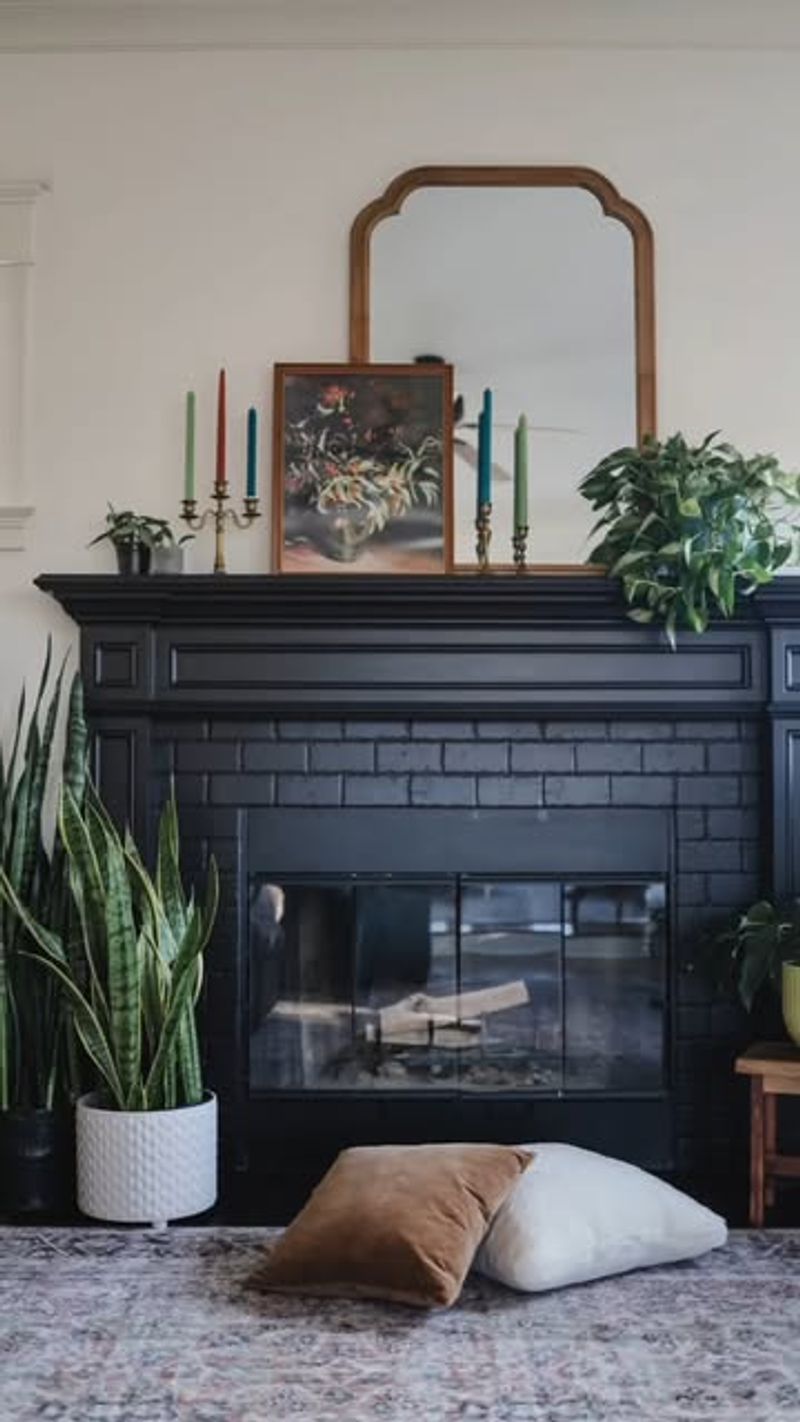 Black Fireplace Mantel