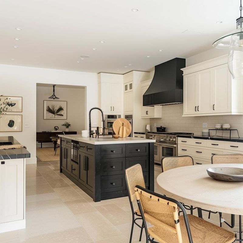 White Kitchen with Black Trim