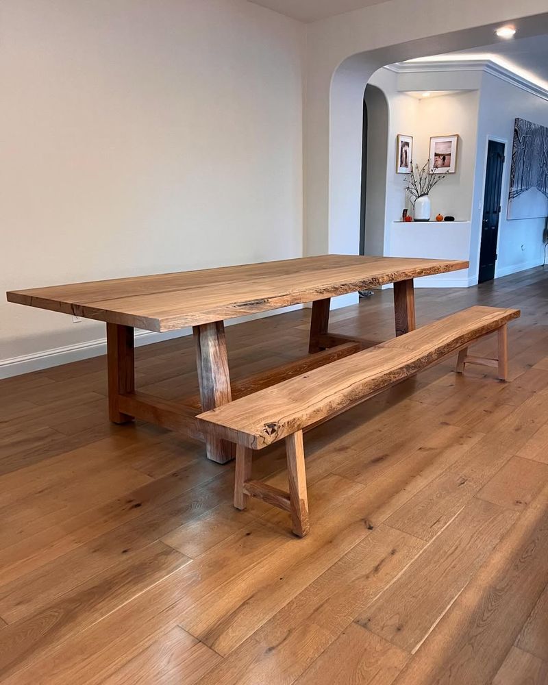 Rustic Brown Dining Bench