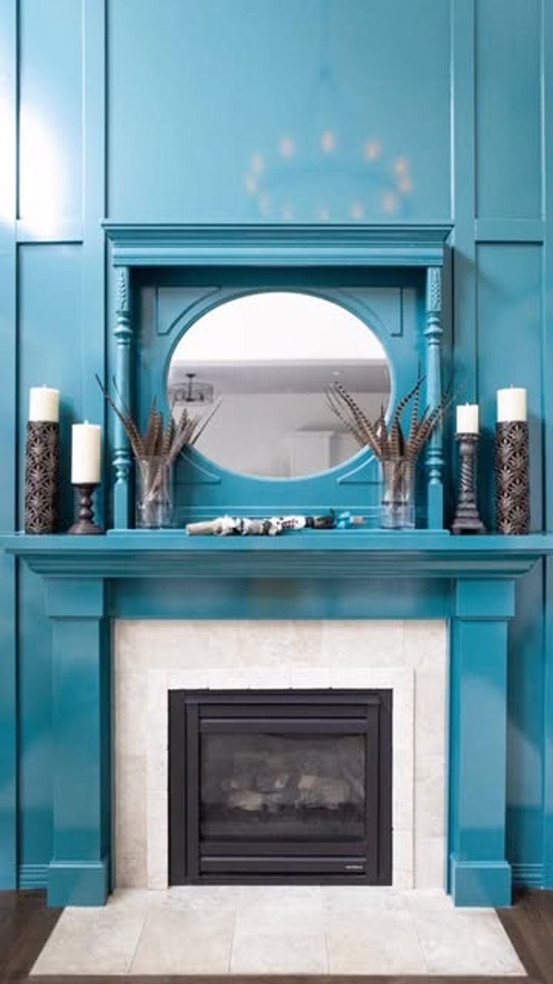 Frost Blue Fireplace Mantel