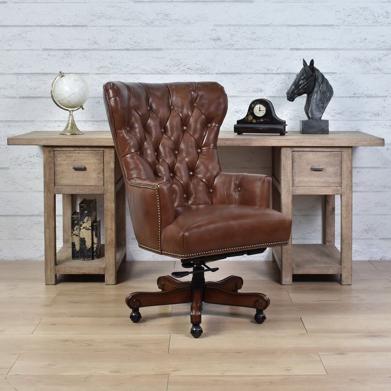 Brown Leather Desk Chair