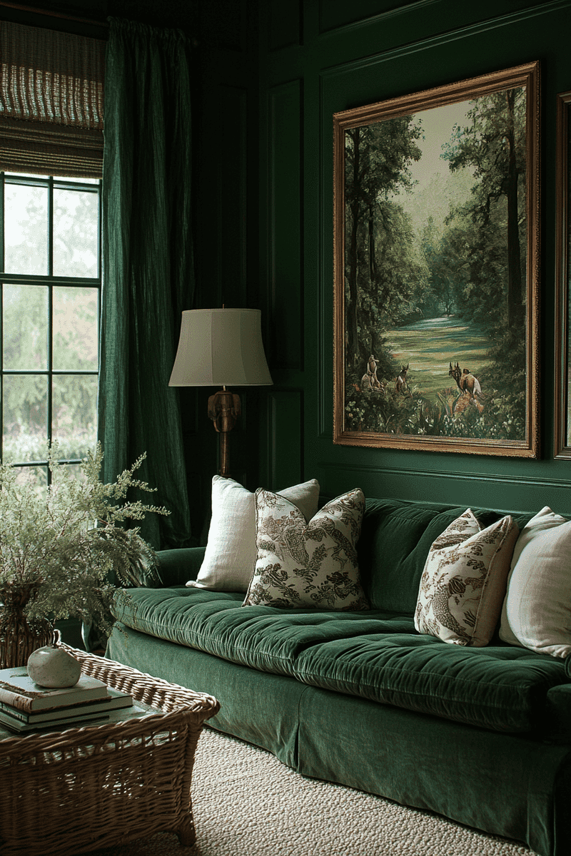 Elegant Emerald Living Room