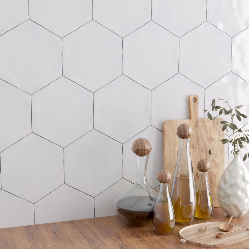 White Hexagon Tiles