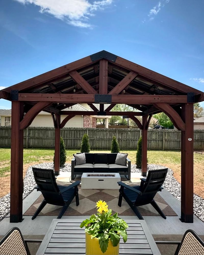 ADDS VALUE: Gazebo with Comfortable Seating