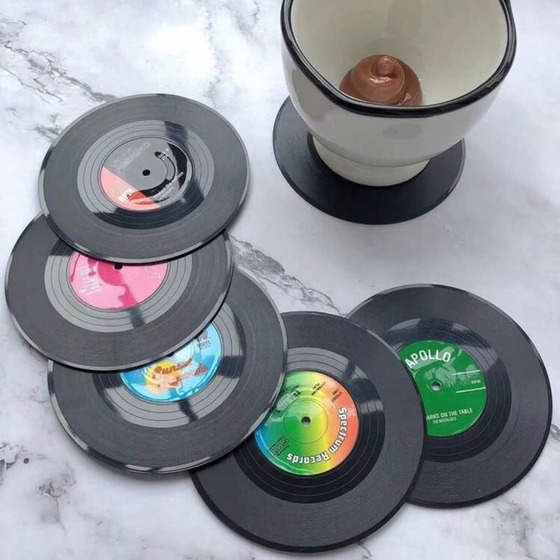 Retro Vinyl Record Coasters